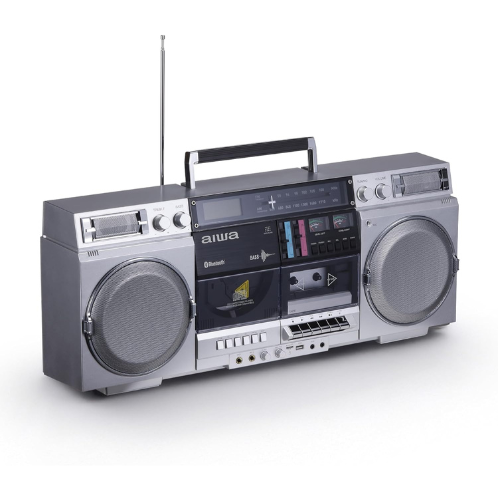Retro Boombox CD Player with Cassette Bluetooth & Radio